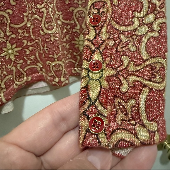 J. McLaughlin sparkly red/maroon/gold top, size L - Picture 5 of 8